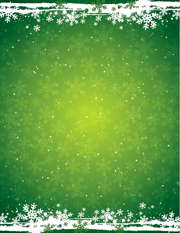 free vector Green Snowflake the Christmas Theme Vector Background Material